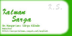 kalman sarga business card